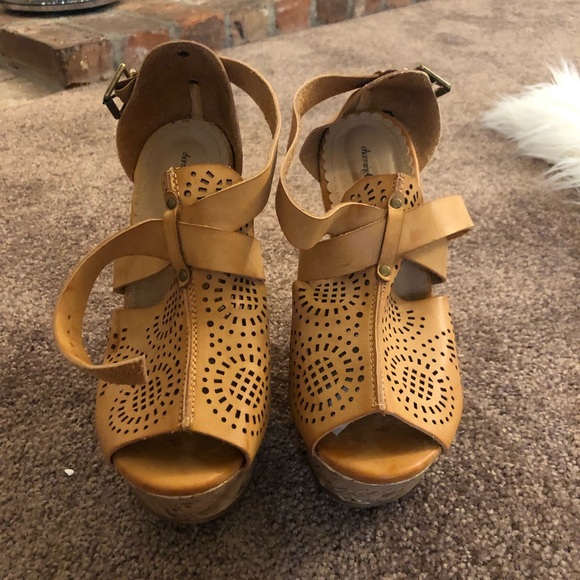 charming Charlie’s tan wedges - Picture 2 of 7